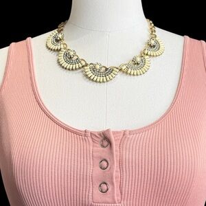 J. Crew Gold and Cream Statement Necklace